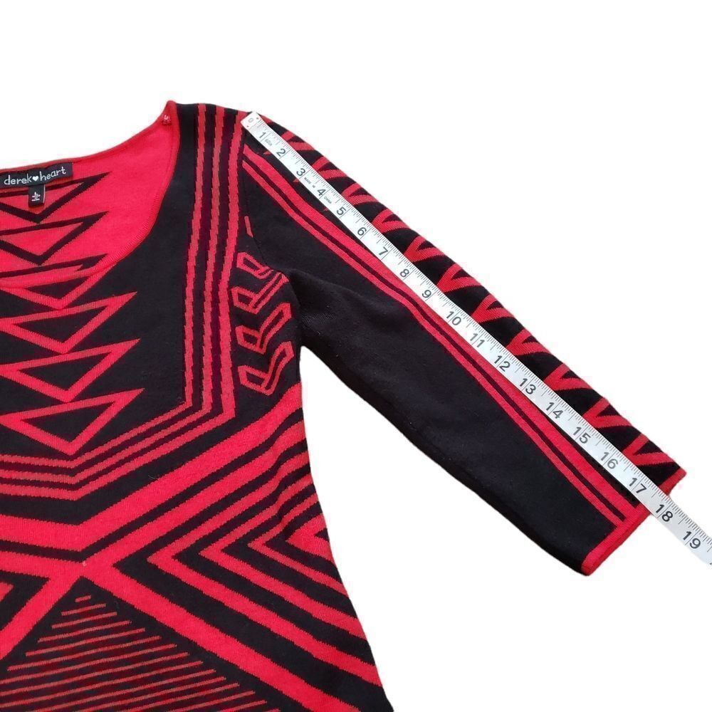 Derek Heart Red & Black Sweater Dress LARGE - Picture 13 of 16